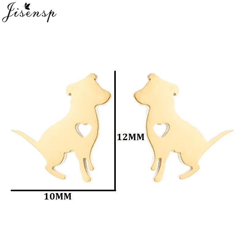Small Animal Earings Multiple Stainless Steel Stud Earrings for Women Rabbit Mouse Snake Cute Earing Cat Dog Studs Punk Gifts