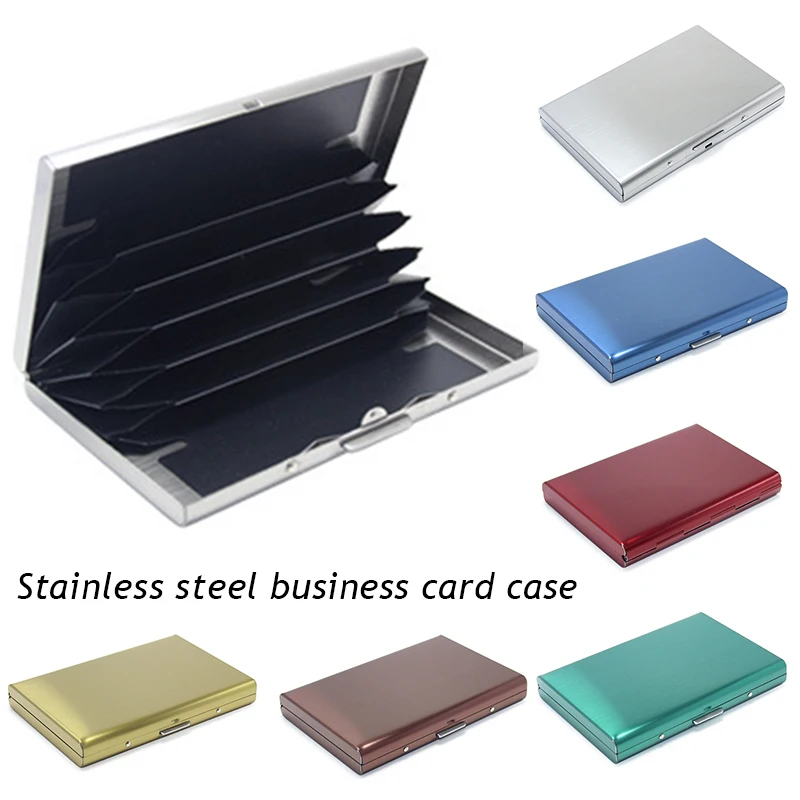 

Anti-Theft Card Holder Men Women Smart Wallet Credit Bank Card Holder 6 Slots Metal Slim Card Case Alloy Business wallet Purse