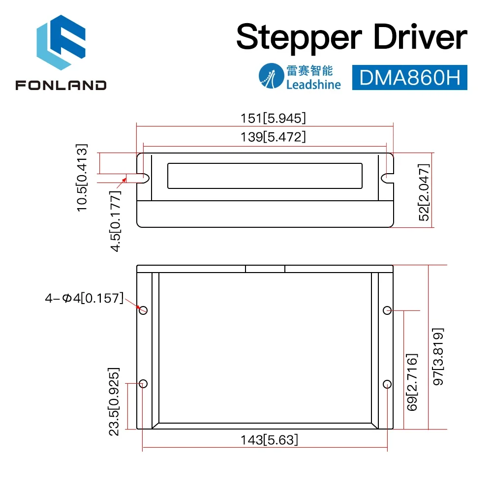 Imagem -05 - Driver Deslizante 1880vac de Leadshine Dma860h Fases para 60 86 110 Controlador do Motor Deslizante Nema23 Nema34 Nema42 do Motor Deslizante