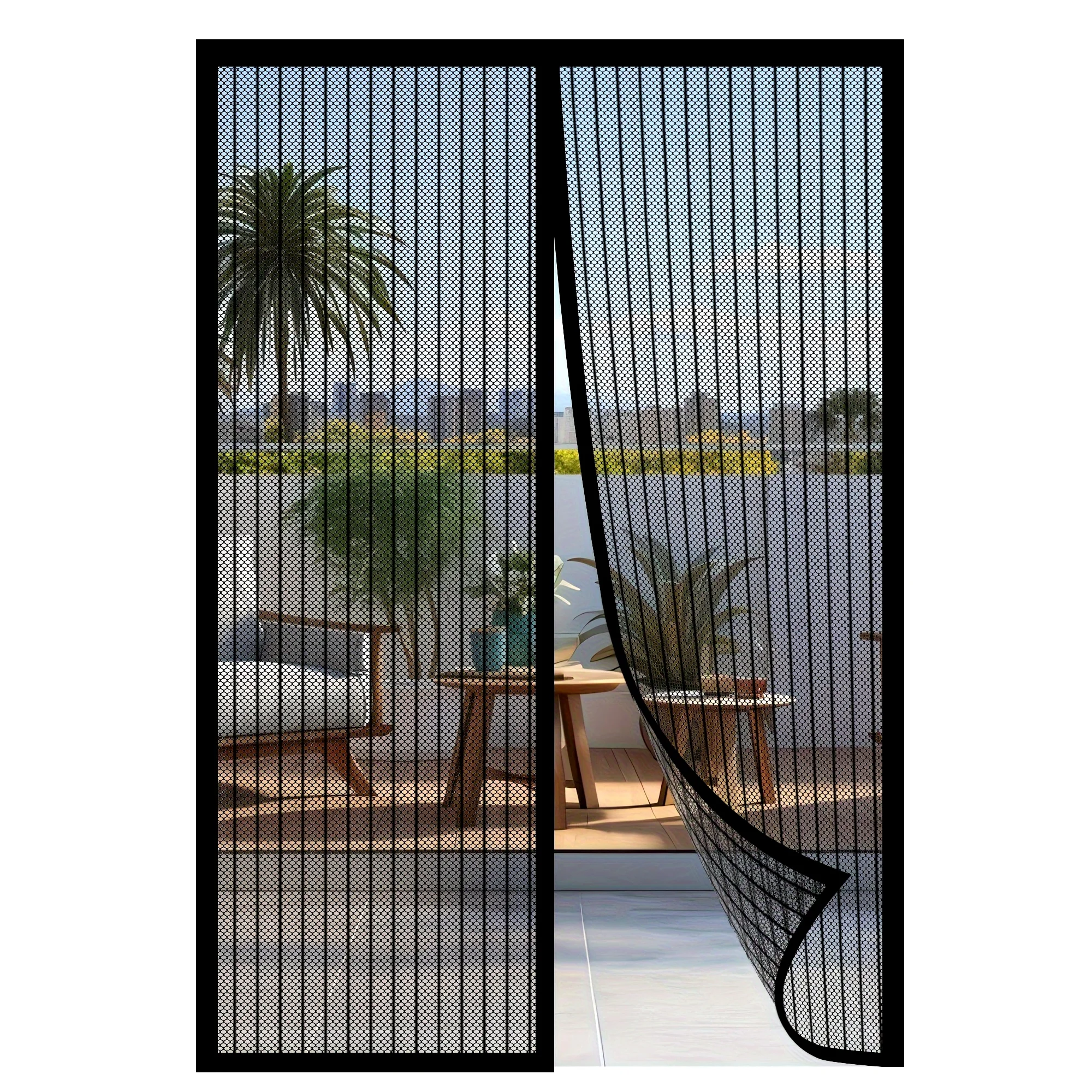 Magnetische Bildschirm Tür Mesh Vorhang Moskitonetz Bug Hände Frei Partition Stumm Gestreiften Tür Vorhang Schlafzimmer Belüftung