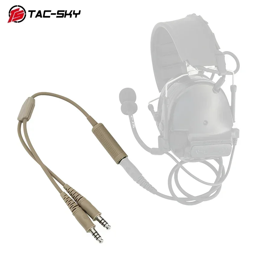 TS TAC-SKT Compatible COMTA Tactical Noise Canceling Headset Adapter , Single-Pass to Dual-Pass Plug Converter PTT