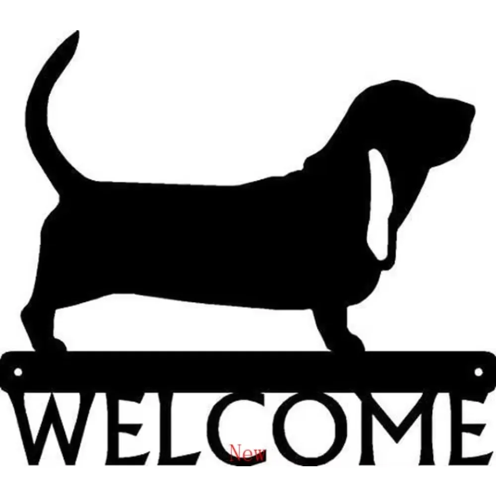 CIFbuy Metal Wall Art Basset Hound Design Iron Hanging Sign Welcome Sign Home Decor For Dog Lover Gift