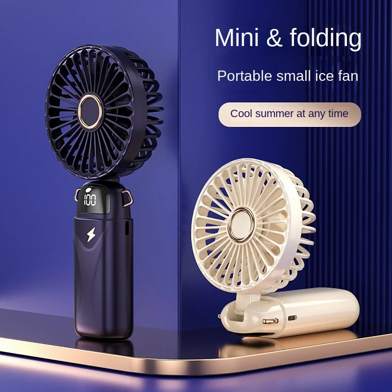 

mini fan High end handheld fan digital display desktop folding mini مروحية تبريد صغيرة portable home실링 팬