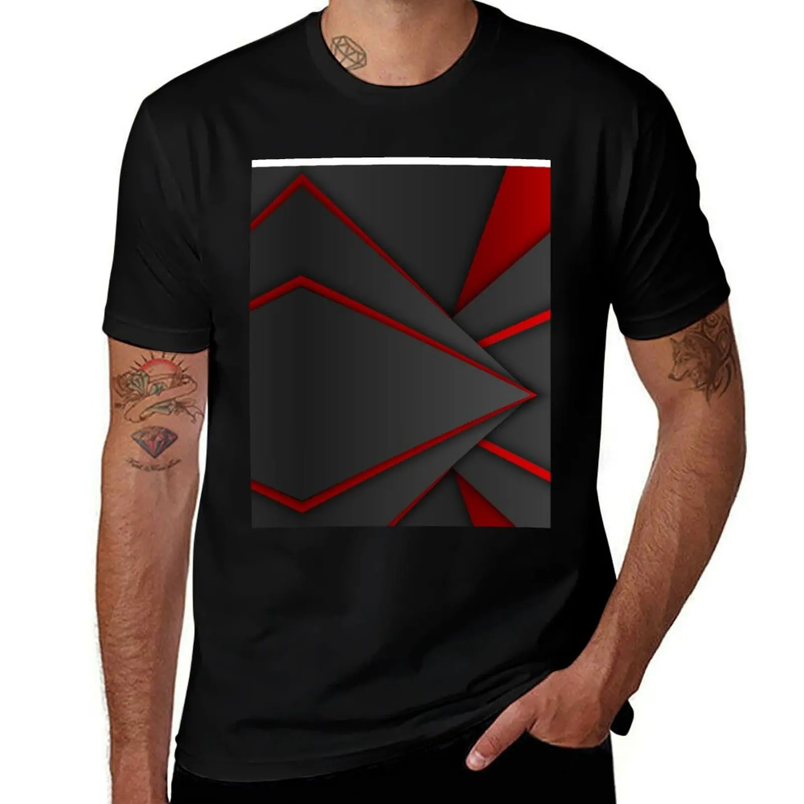 

Copy of Abstract geometric red pattern T-Shirt cotton t shirt man graphic t shirts for man man t shirt graphic T-Shirt