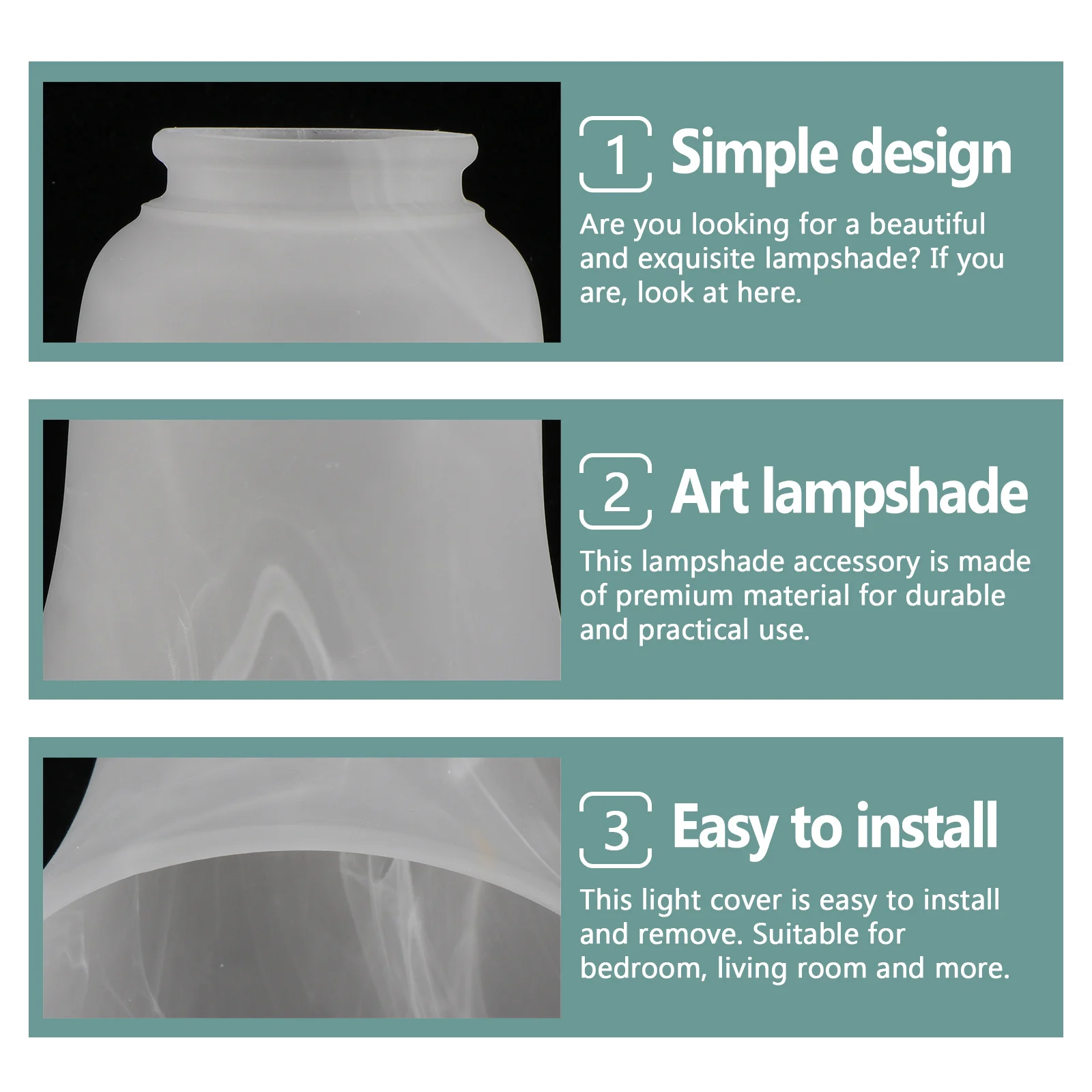 

1 Piece Glass Lampshade Nordic Style Decorative Light Cover for Bedroom Living Room Modern Elegant Shade Accessory