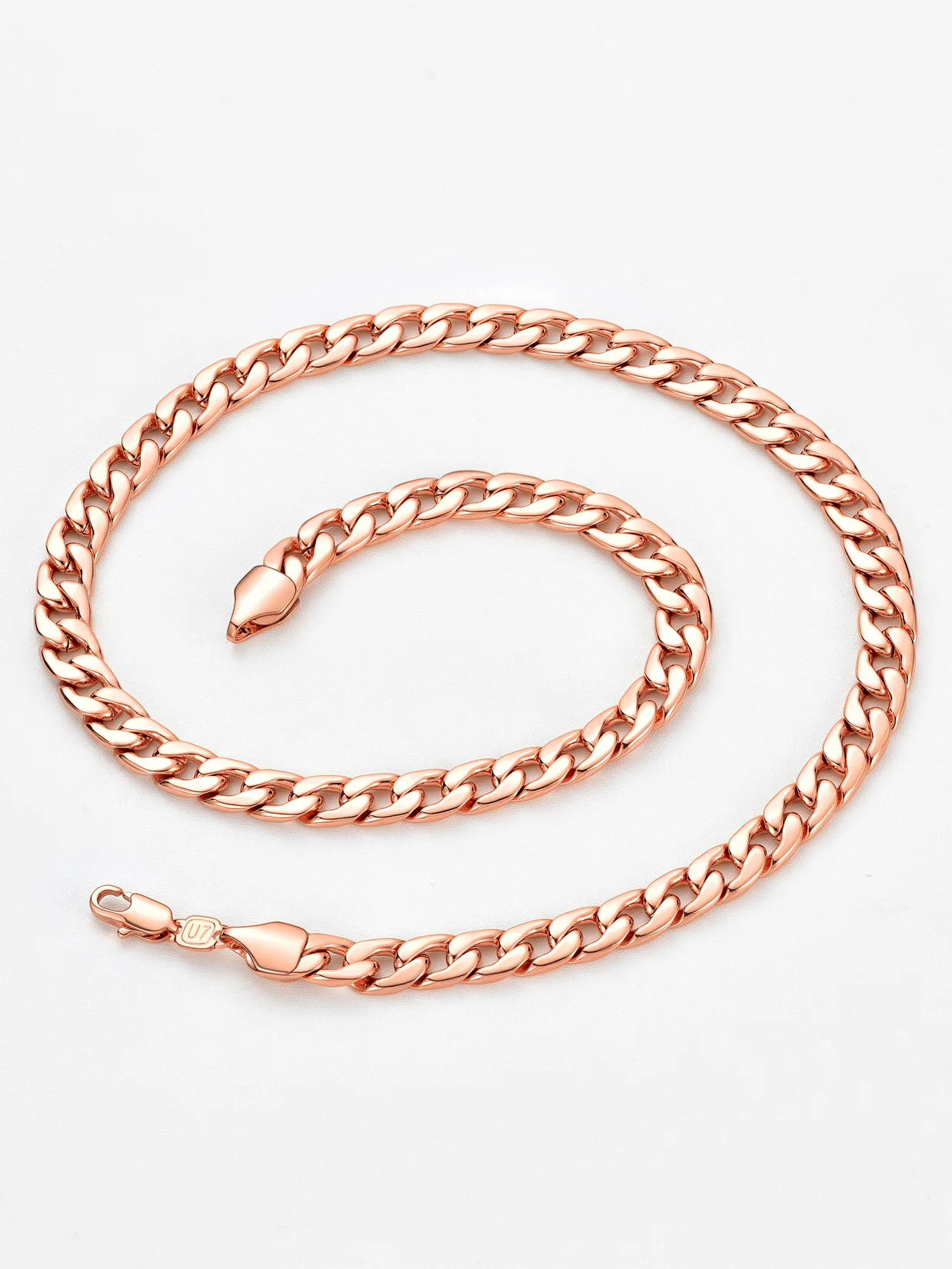 U7 Chunky Flat Cuban 7mm Wide Link Chain Necklace 18-30 inches Hip Hop Jewelry