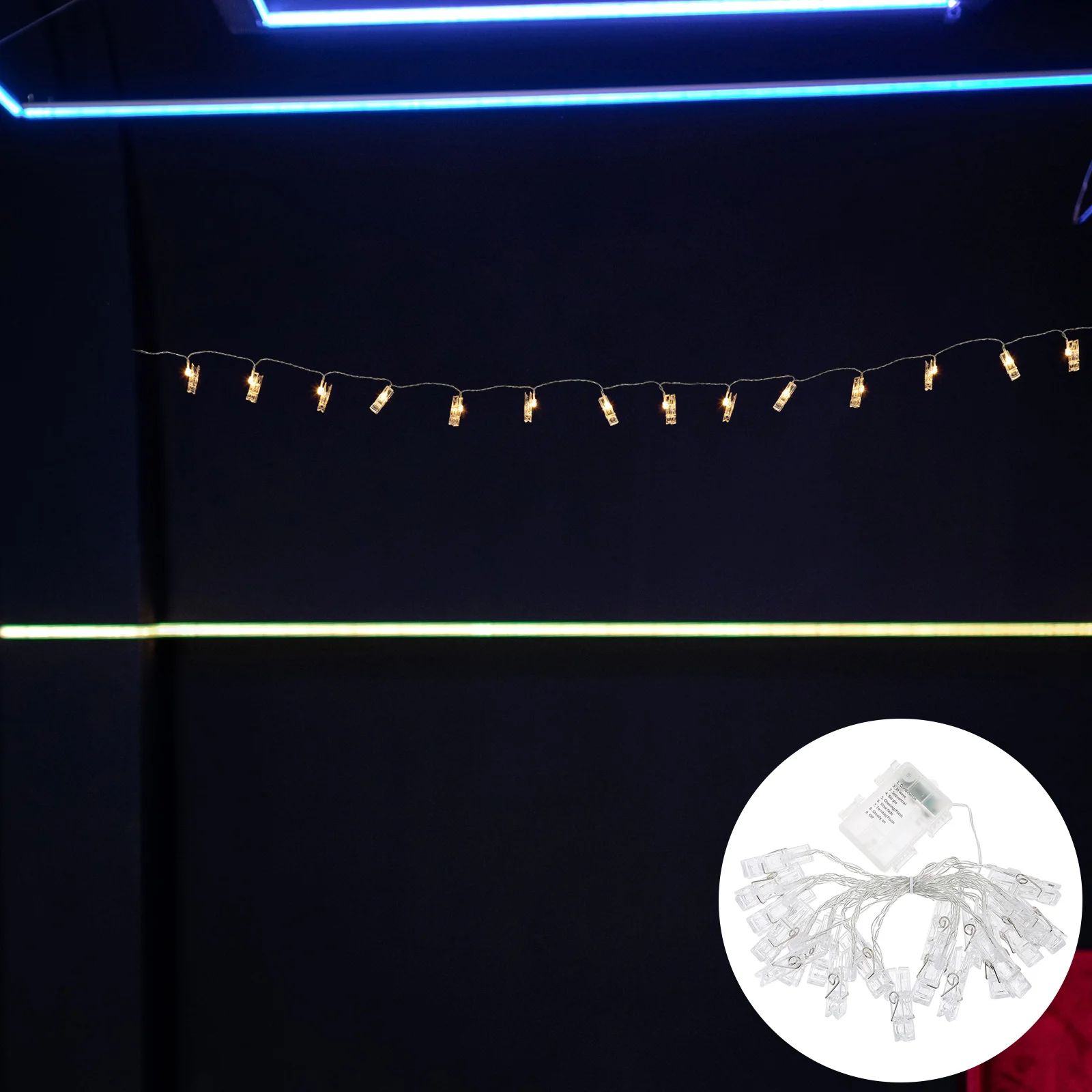 

1 шт. Декоративная светодиодная гирлянда на пульте управления с держателями для фотографий, для спальни, гостиной, свадебной вечеринки, фотозоны