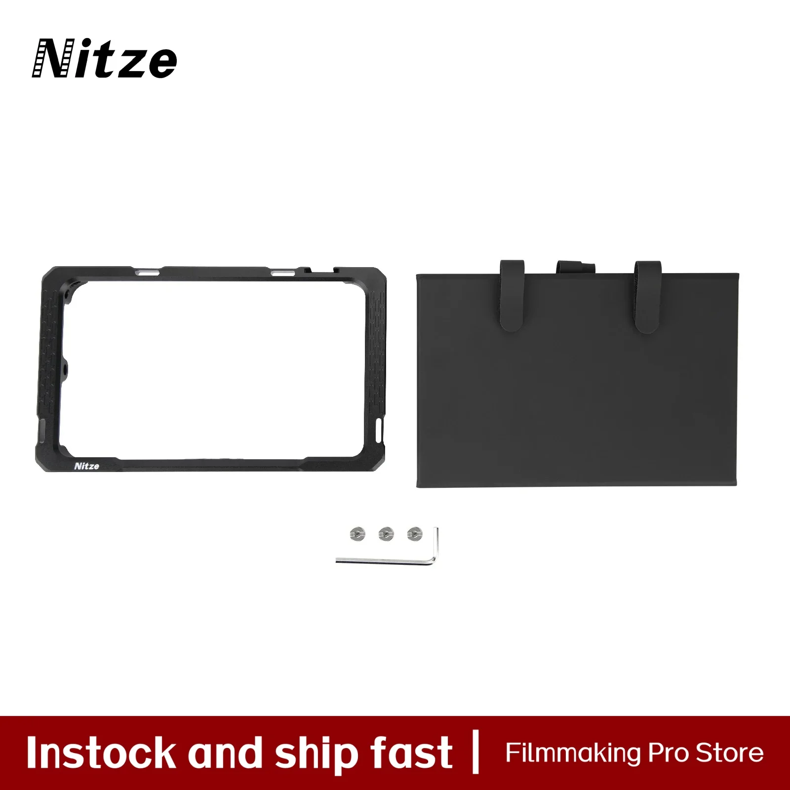 

Клетка Nitze для монитора PortKeys LH7P/LH7H с солнцезащитным чехлом из искусственной кожи