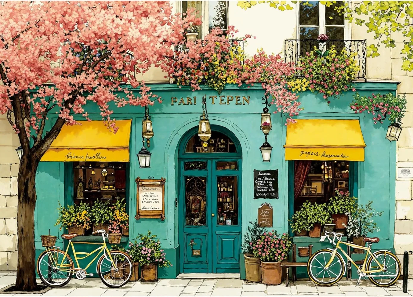 1000/500/300 Pieces Retro Flower Shop Jigsaw Puzzle Home Decor for Adults Game Family Fun Puzzles Educational Toys for Kids