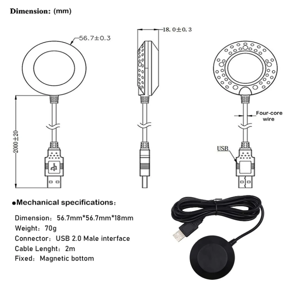 Módulo de Navegación BN-808 G Mouse USB, Dongle GPS, antena externa de 8 chips con Flash, receptor GPS para Raspberry Pi Windows