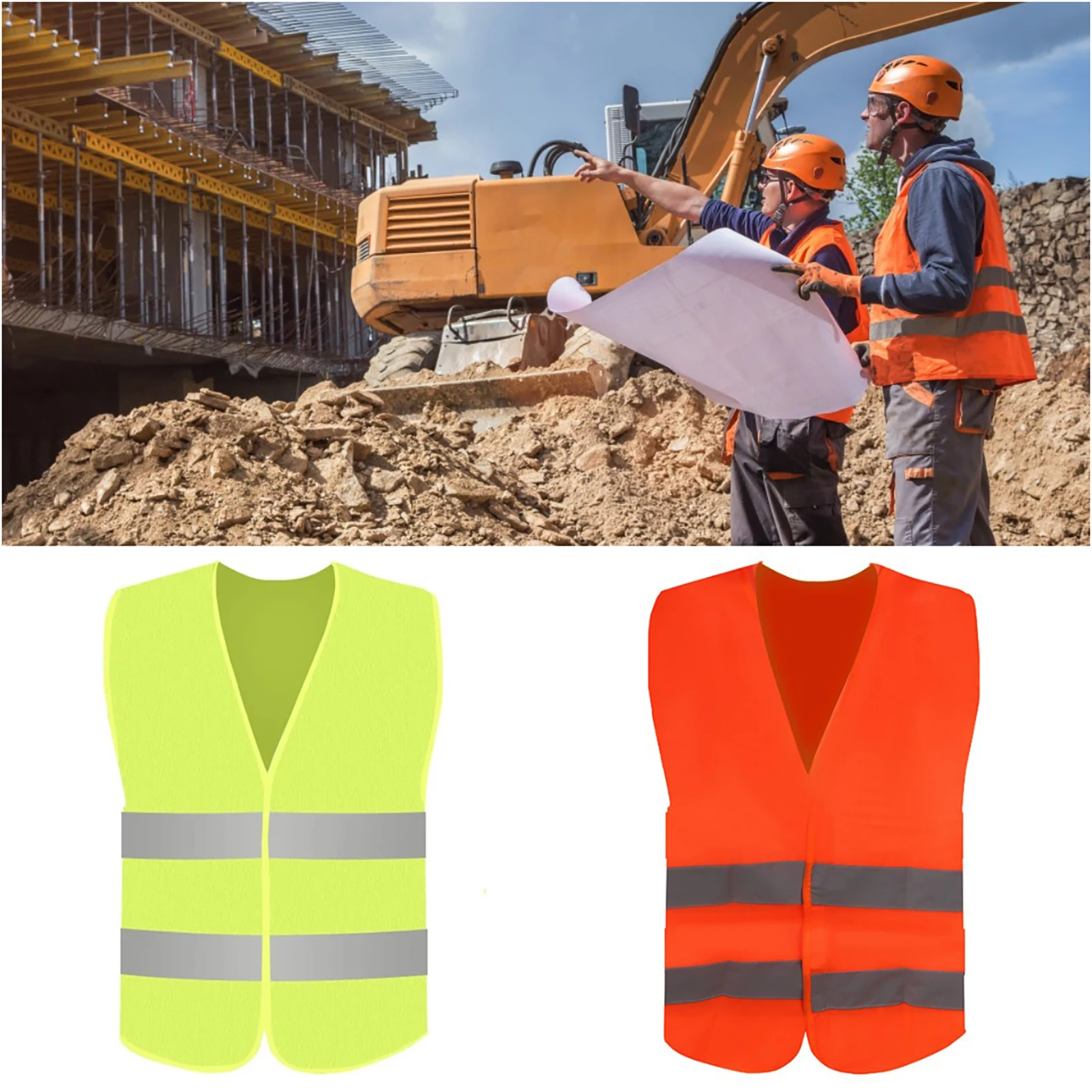 Zip Up Reflective Safety Vest Garden Sanitation Traffic Reflective Vest Suitable n And Women