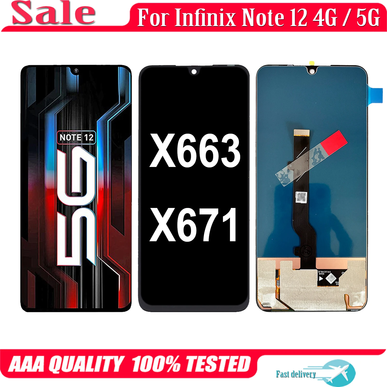 

AMOLED For Infinix Note 12 5G X671 LCD Note12 X663 X663C Display Touch Screen Digitizer Assembly