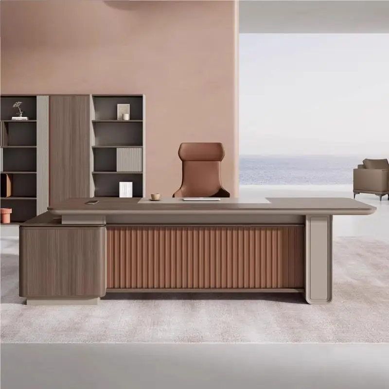 

Boss office desk and chair combination President's desk Chairperson's desk Simple modern office furniture