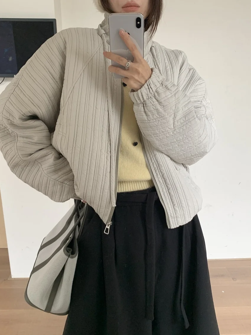 Alien Kitty Gentle Women Parkas Daily Minimalist All Match Chic Winter 2025 Cotton Slim New Casual Office Lady Loose Coats