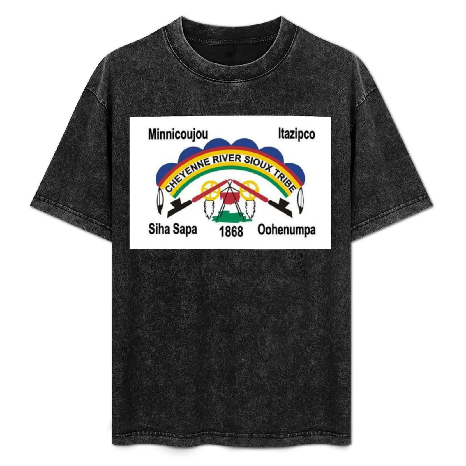 Flag of Cheyenne River Sioux tribe Indian Reservation South Dakota USA T-Shirt aesthetic clothes funny t shirts for men