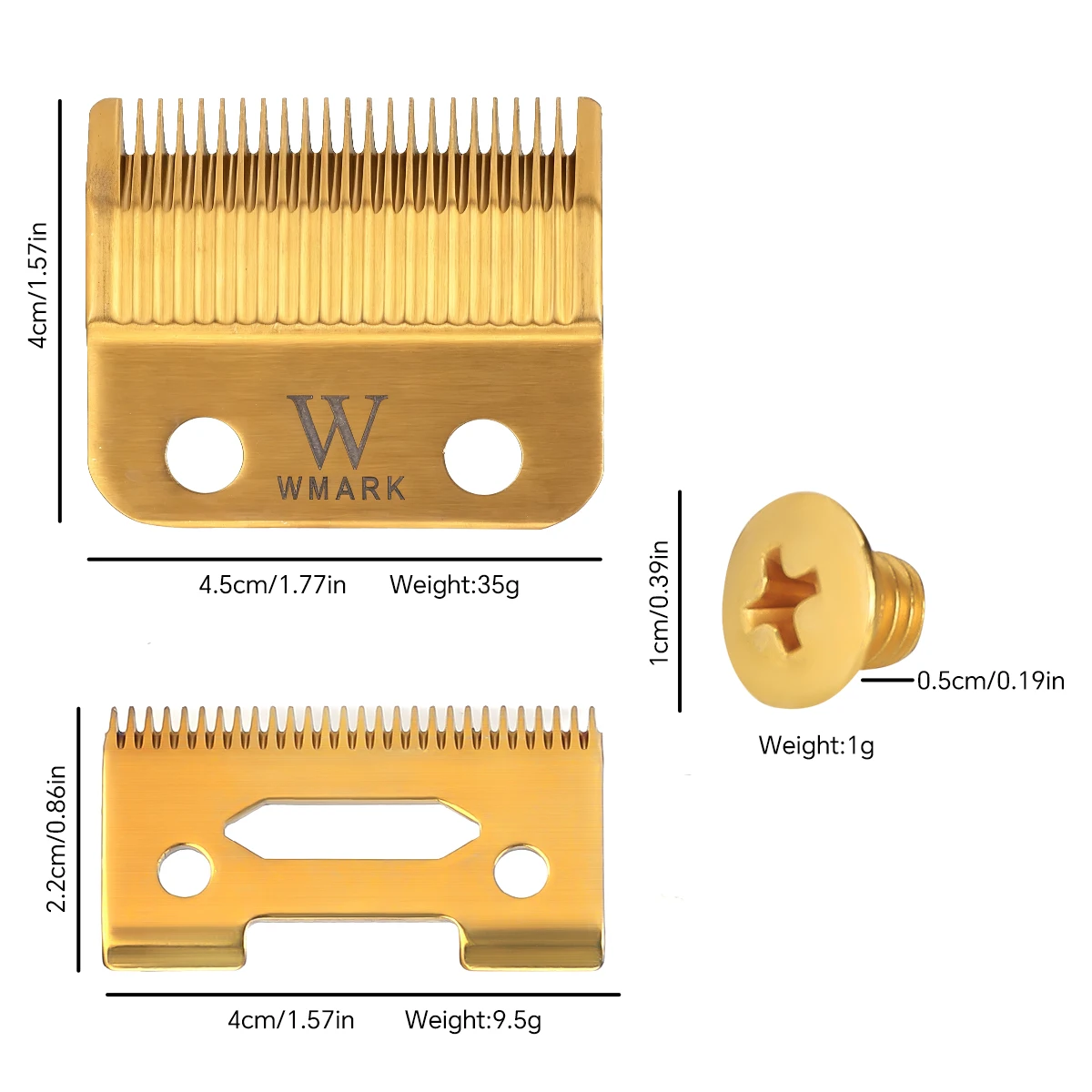 Para cuchillas Wahl Clipper, repuesto profesional, acero rico en carbono con tornillos dorados para un corte suave