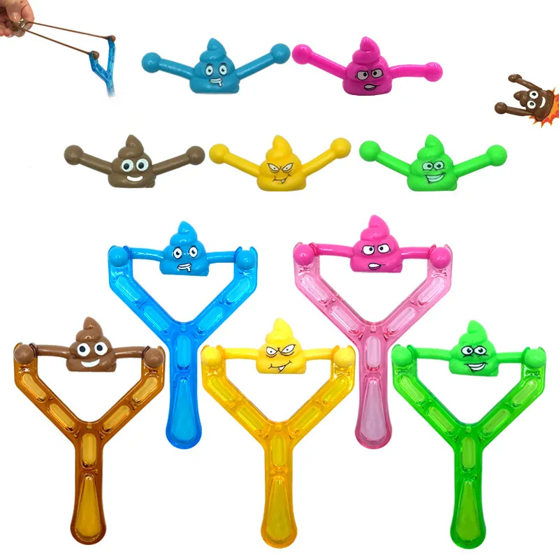 10Pcs Creative Trick Shooting Poo Catapult Game Decompression Toys Kids Birthday Party Gifts Carnival Party Favors