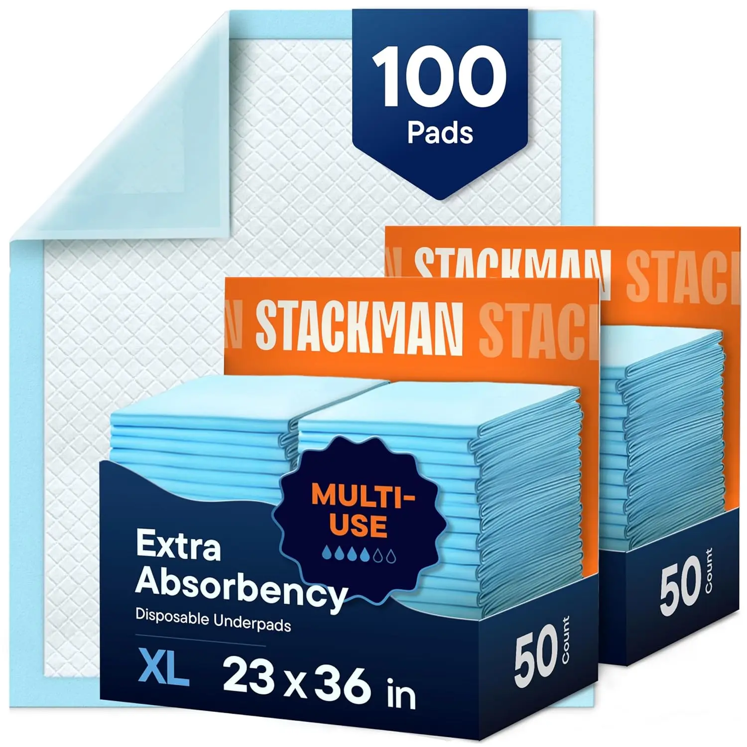 

Chucks Pads Disposable [100-Pack] Adult Incontinence Underpads 23"x36" Large Super Absorbent Protective Bed Pads,Leak-Proof Pads