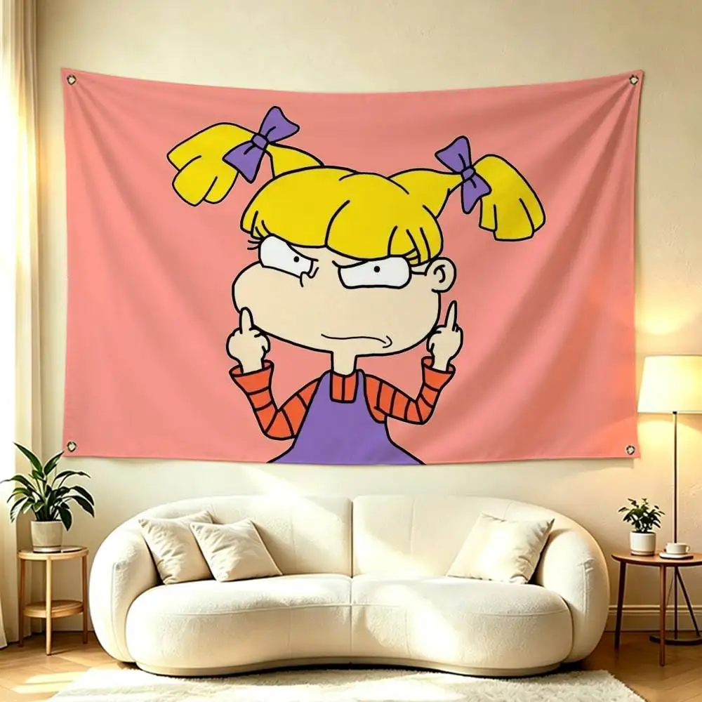 Cartoon Rugrats Angelica Pickles Flags for Bedrooms Home Decor Items Outdoor Decors Garage Decoration