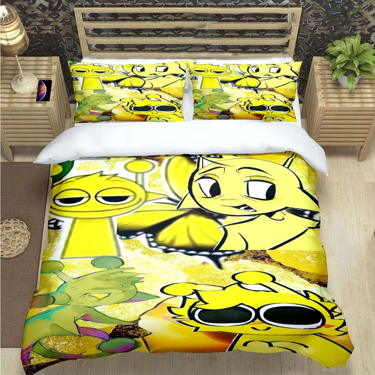 Fashion Incredibox Game Print Bedding Set Duvet Cover Comforter Bed  Youth Kids Girl Boys S-Sprunki  Luxury Birthday Gift