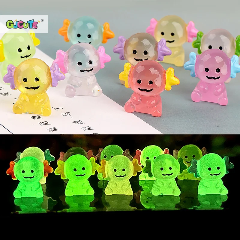 2Pcs/lot Luminous Resin Dinosaur Micro Landscape Desktop Decor Cartoon DIY Accessories Dollhouse Home Fairy Garden Decor