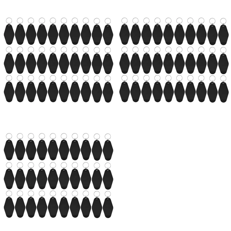 75sto-90パック-モーテルキーホルダーブランク-ヴィンテージモーテルキーホルダー-サブリメーションブランクキーホルダー-ビニールdiyクラフトキーホルダー-ブラック