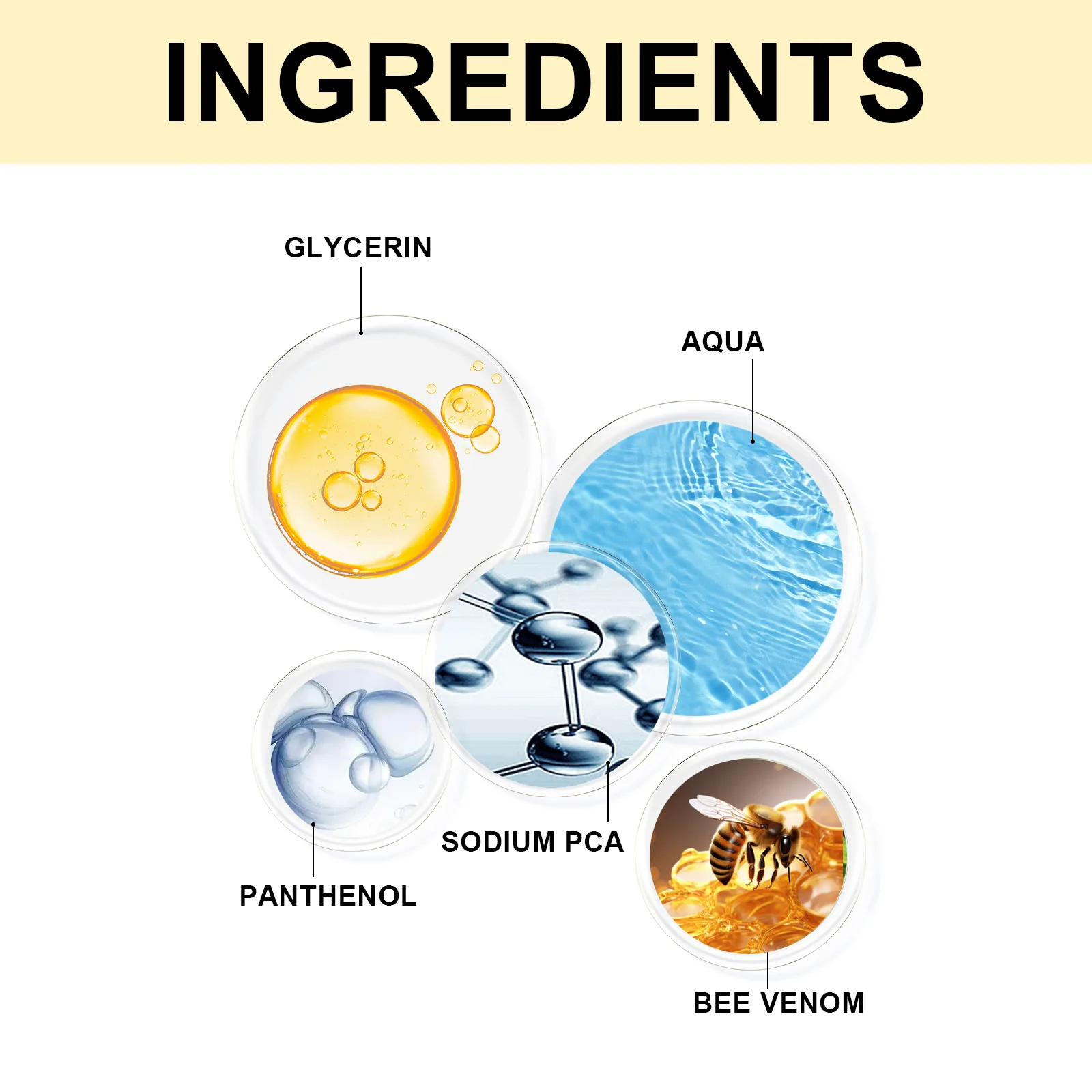 مصل سم النحل من OUHOE، تحسين البشرة الجافة وشد البشرة والخطوط الدقيقة وتجديد شباب سم النحل وسيروم الوجه