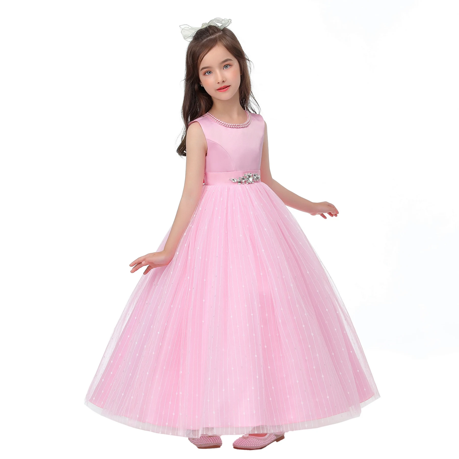 New Princess dress Large children\'s long dress Girl piano performance dress Festival party dress