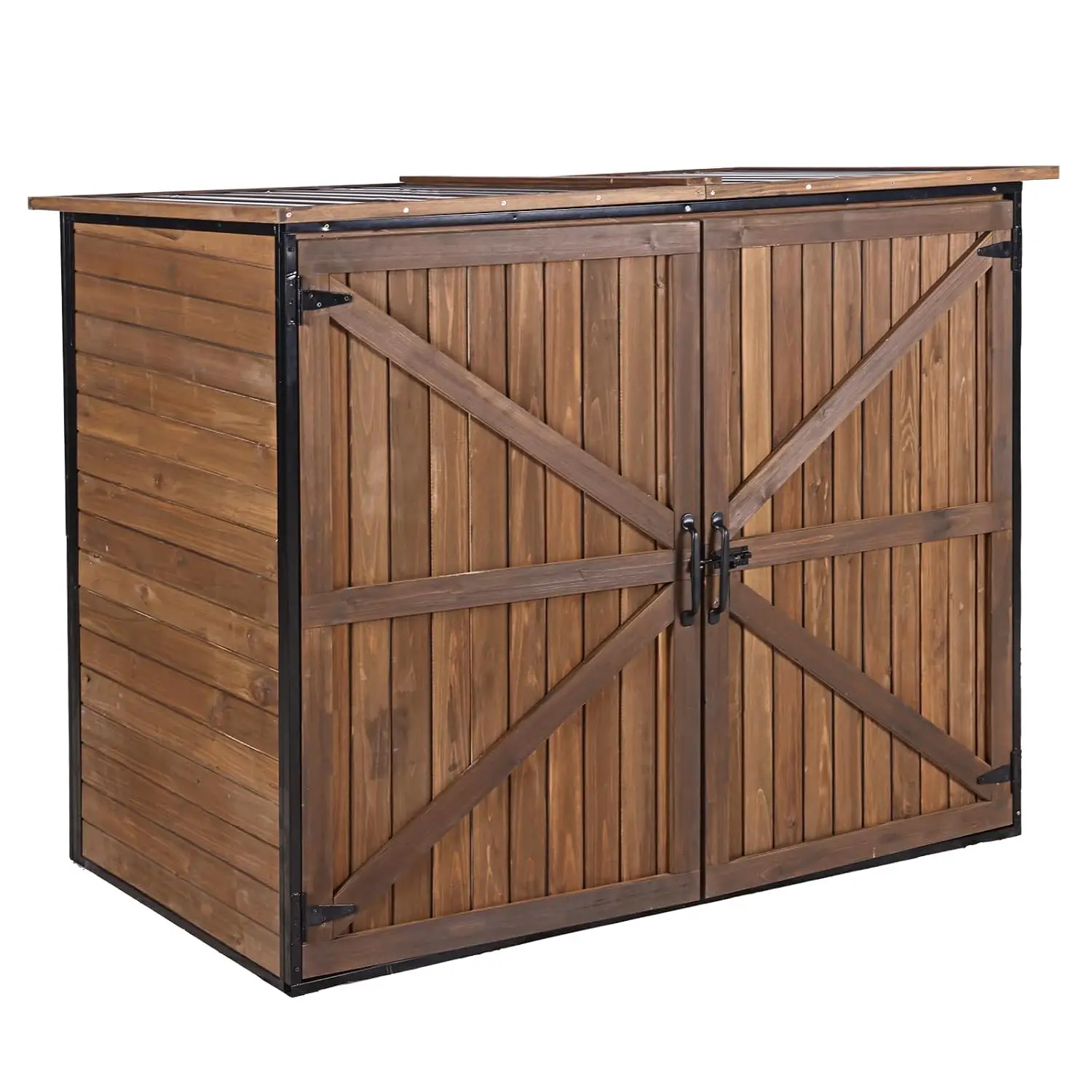 Outdoor Garbage Can Shed Waterproof Metal Frame Storage Enclosure for Trash Bins Patio Backyard, Customized