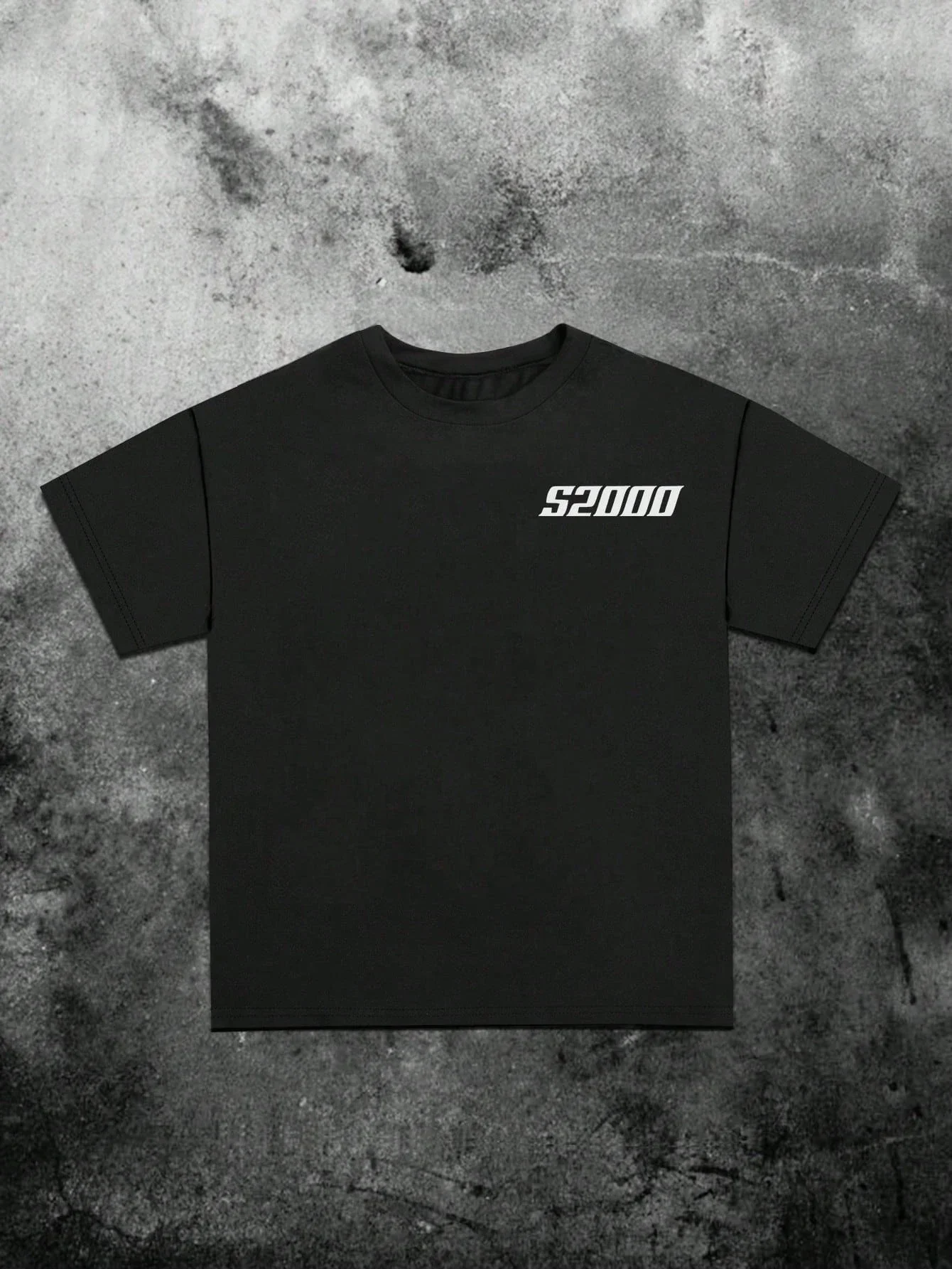 Men's Letter and Car Printed Round Neck Short Sleeved T-shirt Fashionable Harajuku Oversized T-shirt 2026 SUKI Manfinity Dauomo