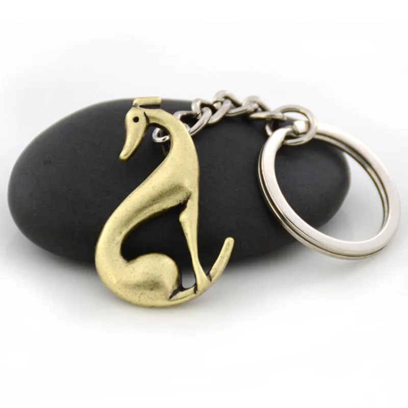 Retro Italian Greyhound Grey Hound Keychain Men Vintage Cute Dog Key Chains Keyring Bag Charm Women Child Pet Lover Jewelry Gift