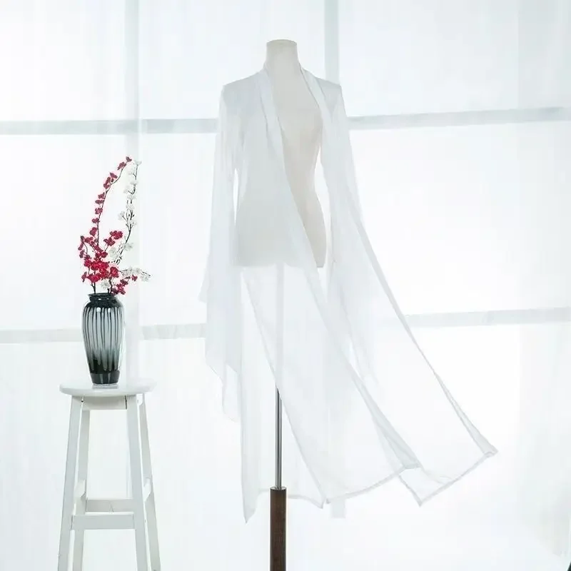 Elegant Chiffon Fairy Costume Large Sleeve Blouse Adult Hanfu Cloak Ancient Style Hanfu Overcoat Dance Stage Performance Costume