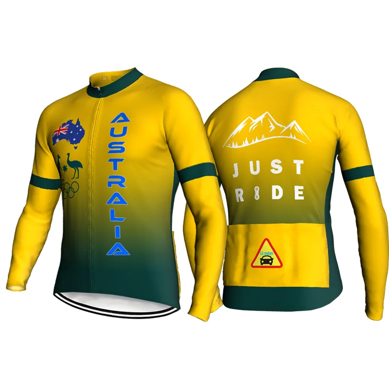 Australia Bike Long Sleeve Jersey, Cycling Shirt, Road Coat, Motocross Clothes, Bicycle Top, Rider Jacket, Sports Bib Sweater