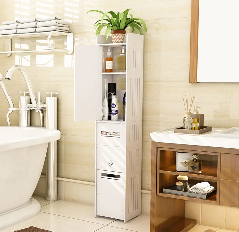

Bathroom small side cabinet toilet side narrow cabinet bathroom cabinet shelf locker