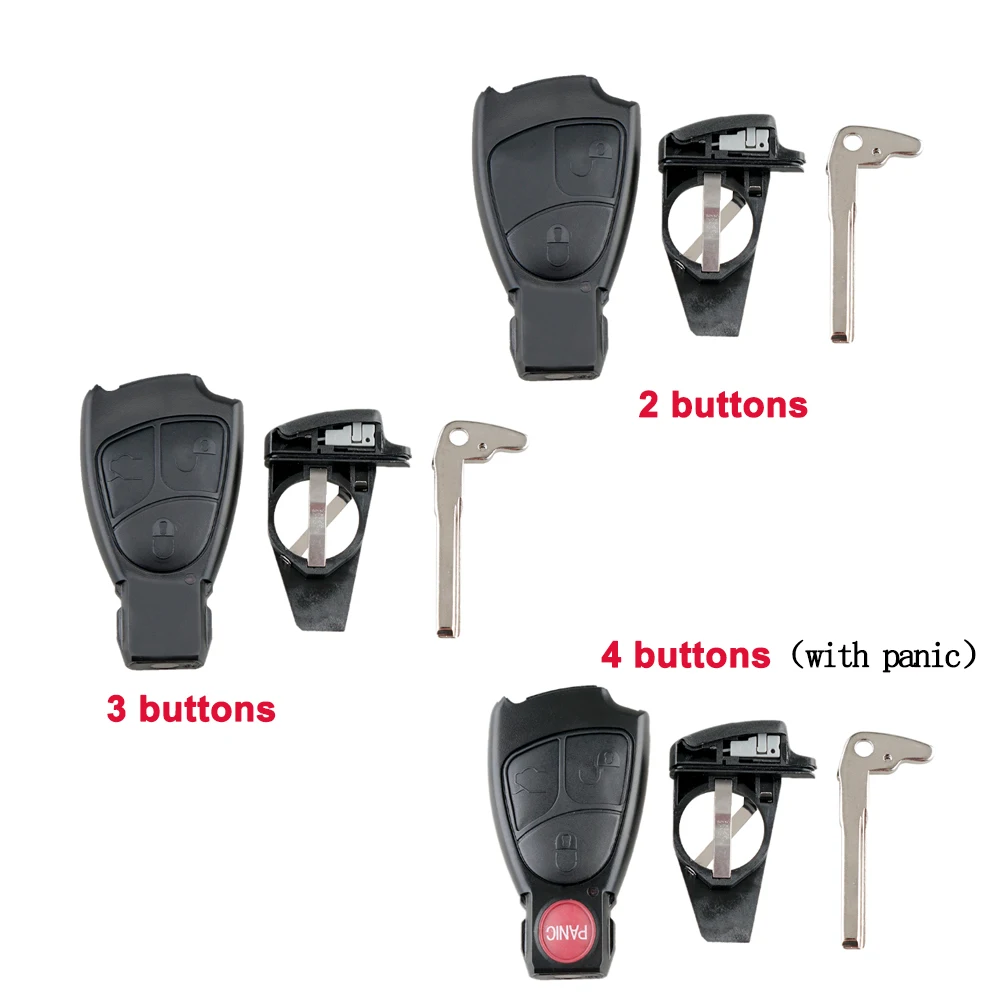 

1 pc 2/3/4 Buttons Car Key Fob Case Shell Fit for Mercedes / Benz E ML Class Sprinter with Balde