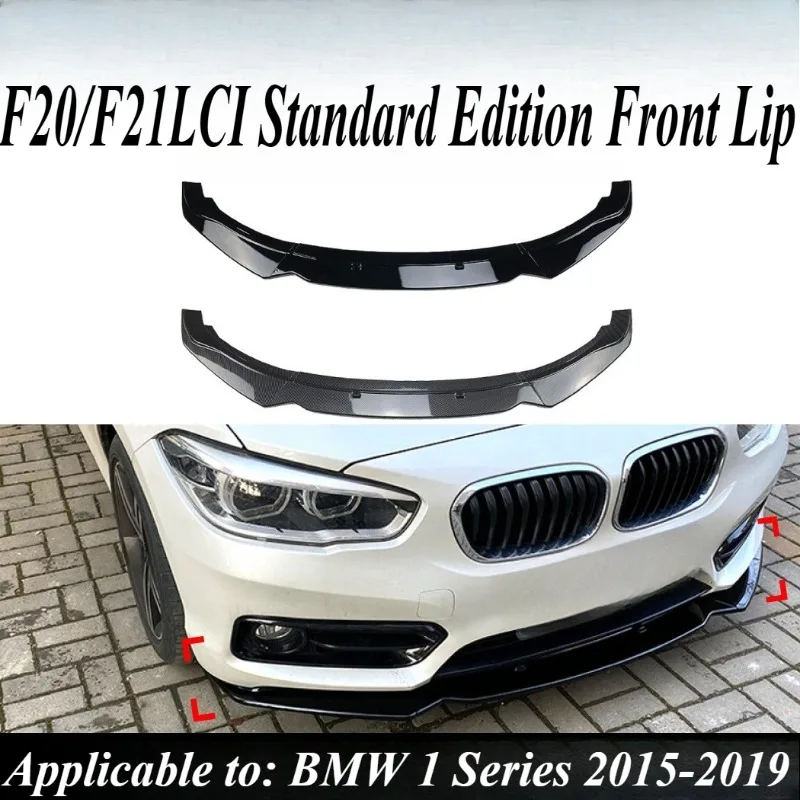 

For BMW 1 Series F20 F21 2015-2019 Front Lip Spoiler Splitter Super Sport Style Direct Fit ABS Material Body Kit Glossy Black