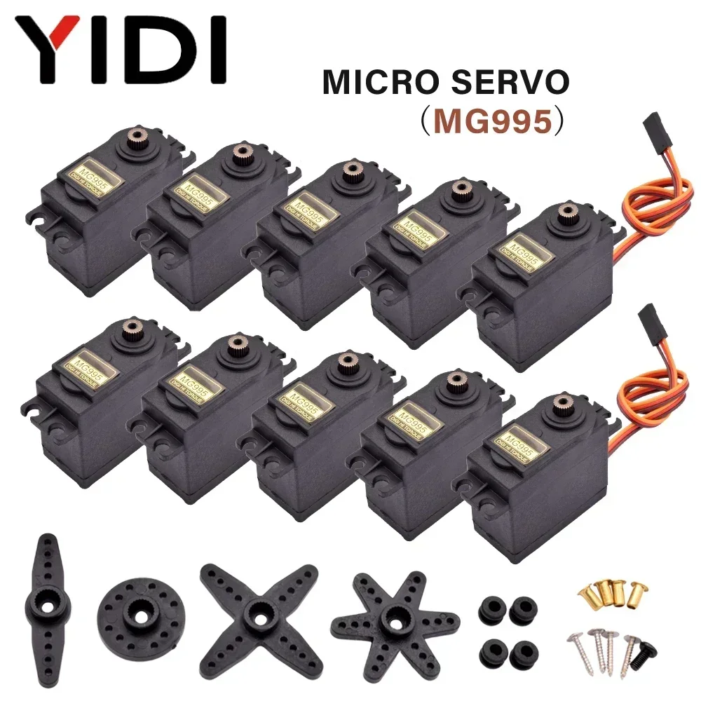 5pcs MG995 Arduino Metal Gear Servo Motor 180 360 Servomotor Torque DIY RC Car Robot Helicopter Model Remote Control Aircraft