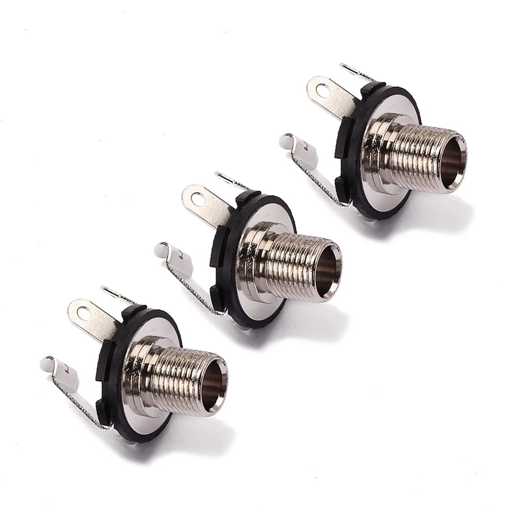 

10 шт. медных гитарных разъемов (джеков) с покрытием, железные, моно, для панельного монтажа, выходные/входные, с гайками и шайбами, для электрогитар, акустических и бас-гитар