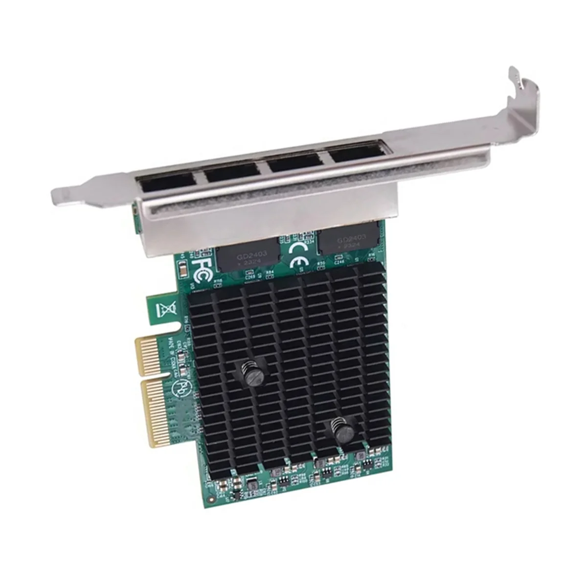 Gigabit Ethernet Adapter 2.5G PCIE Network Card 4 Port RJ45, PCI Express X4, RTL8125BG Chip for Desktop PC