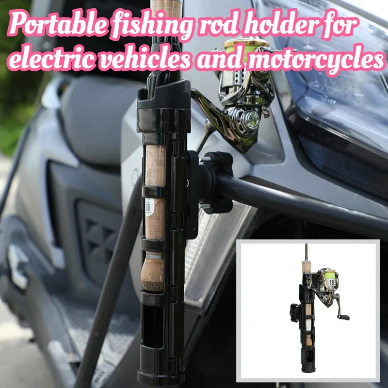 

Outdoor Motorcycle Fish Rods Frame Portable Fishing Rod Fixed Frame Lightweight Tackle Equipment Fishing Gear Tools Supplies