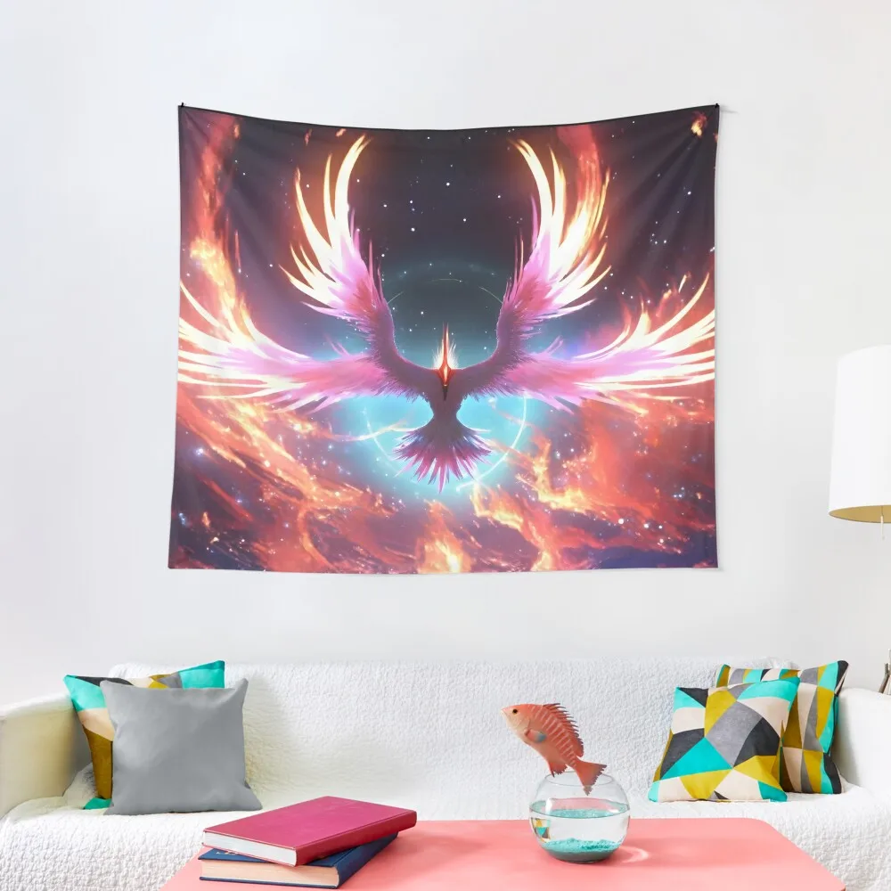 

Cosmic Phoenix - Rising from the ashes of a Universe Tapestry Wall Decor Hanging House Decor Tapestry