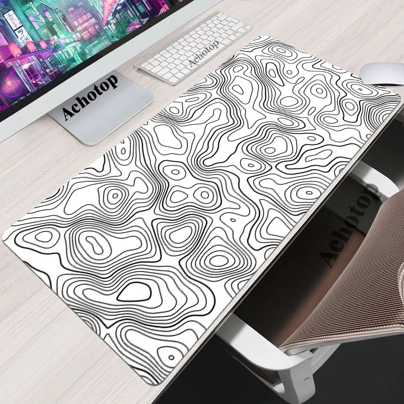 Large Black And White Gaming Mouse Pad Gamer Big Mouse Mat Computer Gaming MousePad Great Wave Keyboard Desk Mice Pad Deskpad