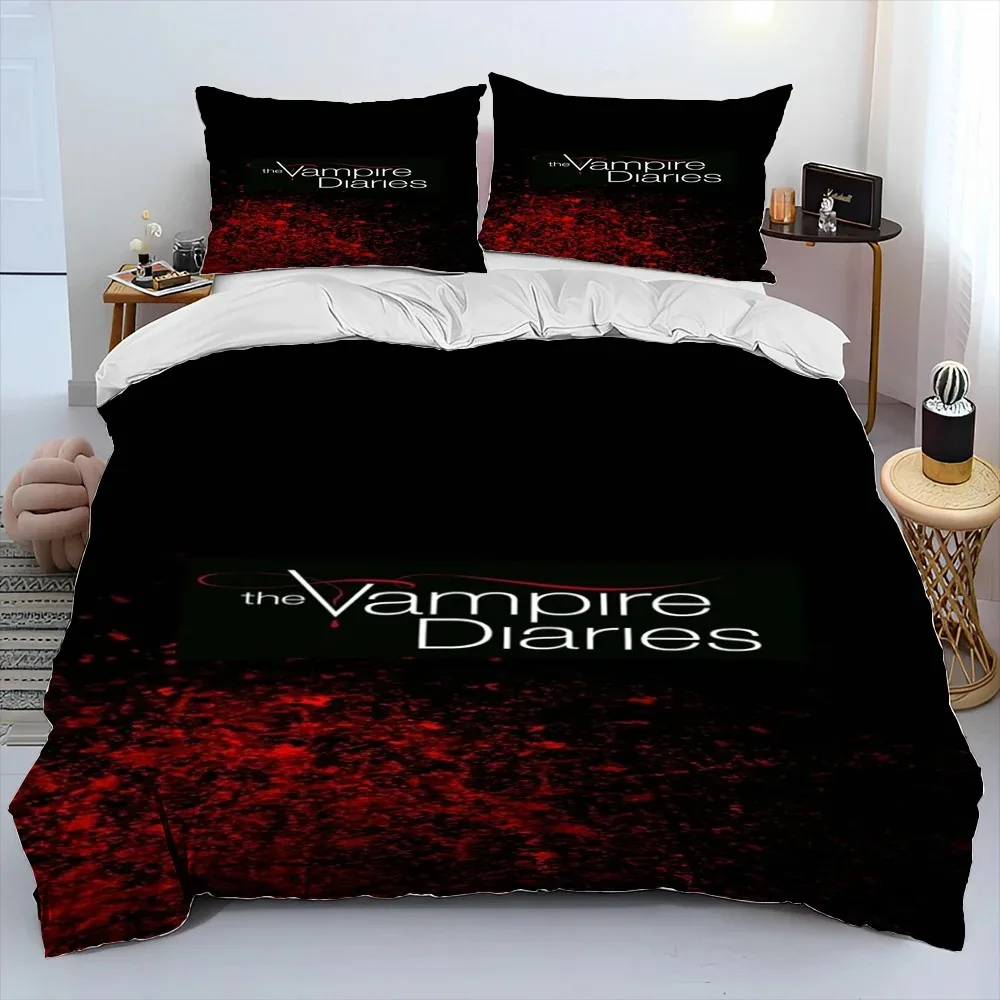 Das Bettwäsche-Set „The Vampire Diaries“ mit 3D-Druck, bestehend aus Bettbezug, Bettdecke und Kissenbezug, in den Größen King, Queen und für Kinder – ein ideales Geschenk. – Detail 10