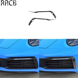 For Porsche 911 992.1 2019-2024 Carbon Fiber Front Bumper Headlight Interior Accessories Decoration Cover Tuning Sticker Trim