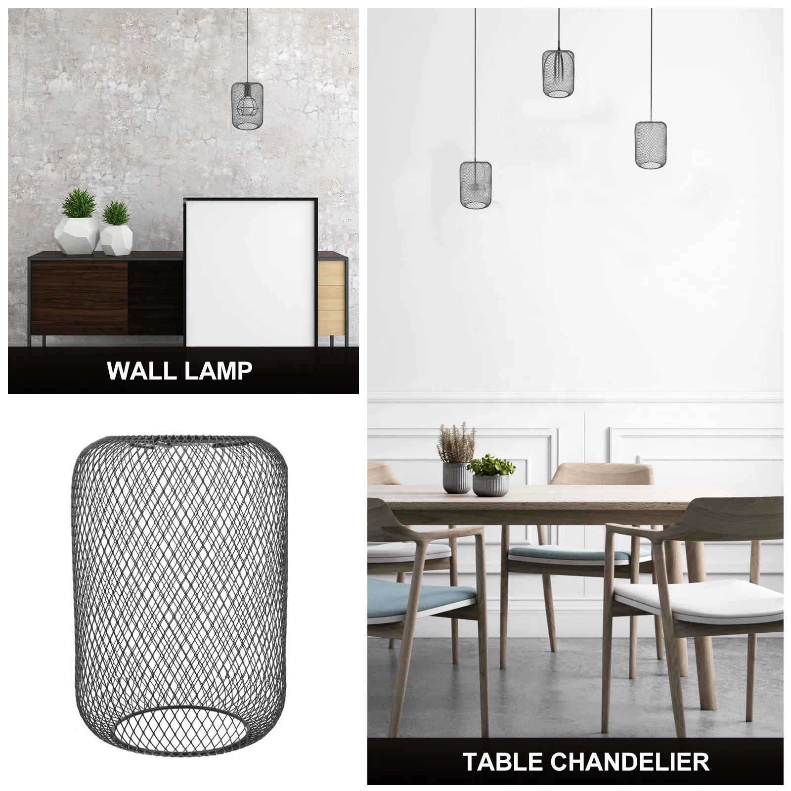 Metal Mesh Lamp Shade Vintage Iron Wire Lampshade Industrial Pendant Light Holder for Kitchen Dining Room Table Wall Light