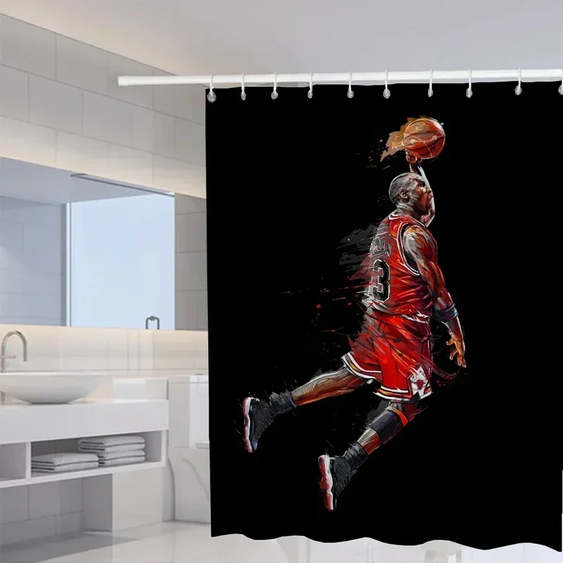 Shower Shower Curtain for Bathroom Michael Jordan Curtains Accessories Bath Waterproof Fabric Set the Anti-mold Opaque Washable