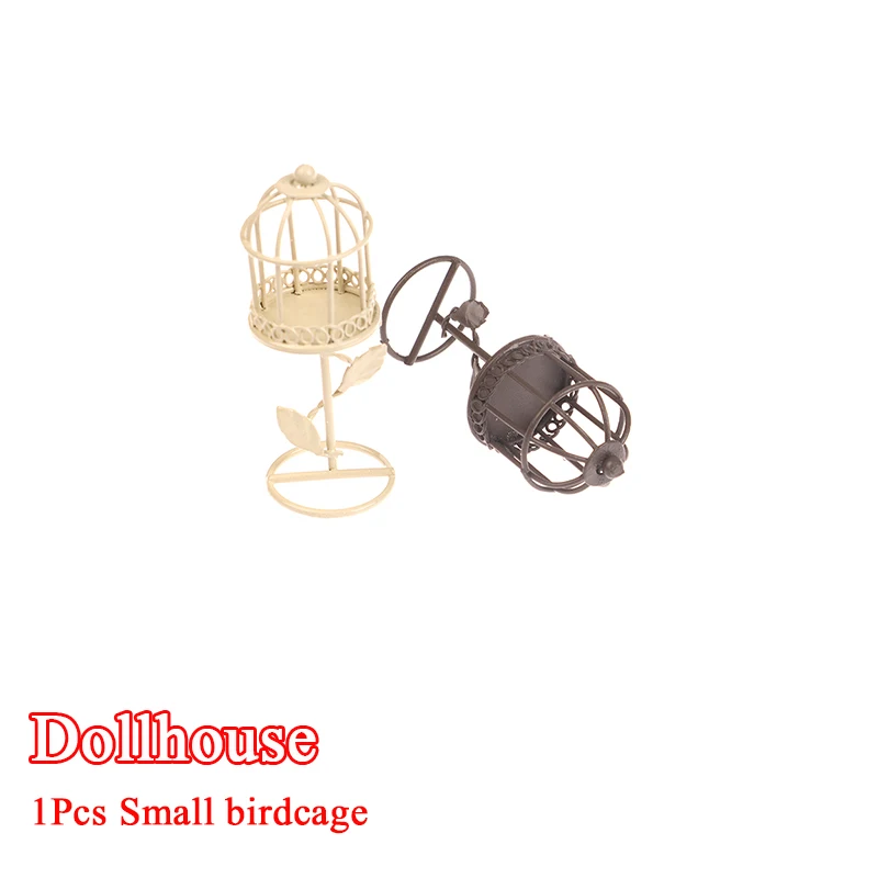 1/12 Dollhouse Simulation Mini Metal Birdcage Model Dollhouse Fairy Garden Decoration Micro Landscape Bird Cage Crafts Ornaments