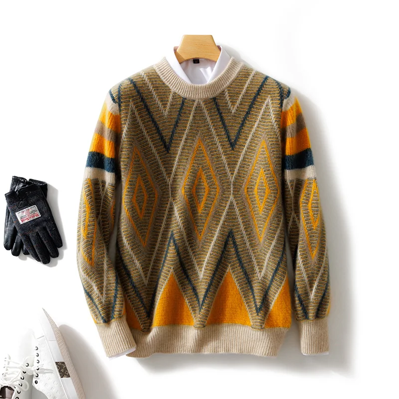 

Fashion Men Woolen Sweater Winter Keep Warm 100% Wool Premium Men's Pullover