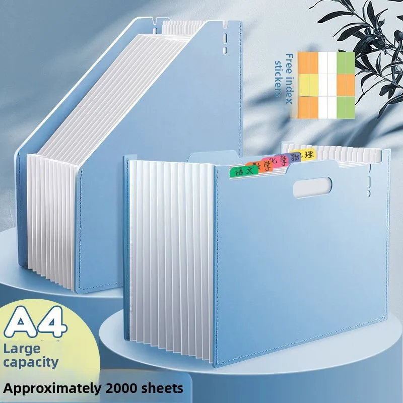 

A4 Organ Bag Hand-held Multi-layer Folder PP Foam Test Paper Large Capacity Desktop Vertical Storage File Bag