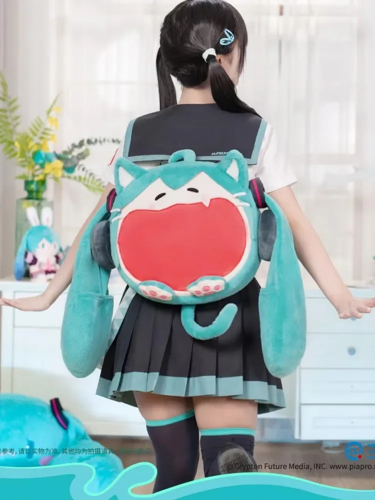 Kawaii Genuine Hatsune Miku Bag Uwa Series Multi Functional Shoulder Bag Nyanya Special Edition Anime Figure Cute Plushie Doll